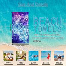 1 Stück Traumhafter Mandala Muster Lila & Blau Strandtuch, super weiche Mikrofaser extra große Stranddecke, hochabsorbierend, geeignet für Reisen, Schwimmbad, Tauchen, Surfen, Yoga, Camping, in verschiedenen Größen erhältlich, Strandaccessoires - Mandala-Muster - Übersicht 25