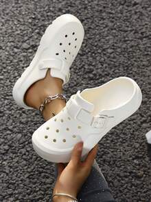 Women's Comfortable Slip-On Slippers, Solid Color Basic Style, Casual Vacation Fashion, Flat Sandals For Beach, Spring/Summer/Autumn - White - View 11