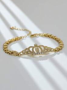Pulsera con cadena de corazón y flor, chapada en oro de 18k tricolor, libre de níquel e hipoalergénica - San - Ver 10
