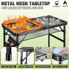 Upgraded Folding Grill Table - Sturdy Metal Portable Camping Table, 2 Adjustable Heights Up To 22 Inches, Lightweight Foldable Design Perfect For Outdoor BBQ, Camping, 24"X15.8" - 24"x15.8"x22" - View 4