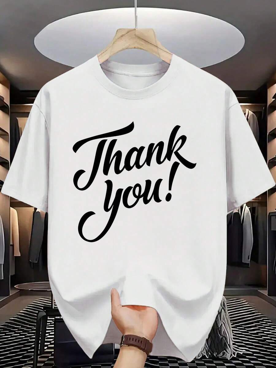Men's Fashionable Printed Short Sleeve T-Shirt For Summer - 白色 - 查看 1