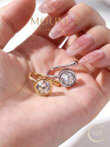 1 chiếc khuyên mũi hình chữ U bằng bạc Sterling 925 đính đá Cubic Zirconia tròn, dễ đeo và tháo, kiểu dáng thời trang đa năng, món quà tinh tế dành cho bản thân hoặc bạn bè nữ. - Kiểu 6 - Xem 6