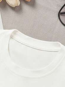00008Q - Women's Spring And Summer One-Piece T-Shirt,  Fashion Item, Y2K Cherry Logo Print Short Sleeve T-Shirt, Versatile Korean Style Casual Top, Popular Search Social Sexy Fashion T-Shirt For Women - LHS2936 - 白色 - 查看 3