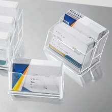 1pc Acrylic Premium Transparent Business Card Holder, Front Desk Exhibition Storage Portable High-End Car Business Card Box - View 5