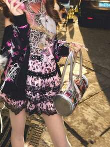 欧美风 YK2 小众设计 INS 风格圆形时尚通勤外出日常购物大容量单肩包 女士 - 彩色 - 查看 2