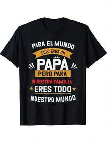Camiseta Divertida para Hombre con Frase en Español "Como si fueras mi genio, te vendí" y Lema Familiar, Camiseta Casual de Manga Corta con Cuello Redondo, Estampado Blanco/Negro (Texto en E - Negro - Ver 6