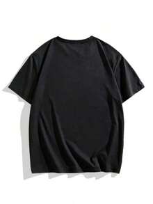 One Short-Sleeved T-Shirt With A Round Neck And Floral Print, "Mama, Granny, Great-Grandmother," Perfect For Family Celebrations Of Motherhood Or Mother's Day. Comfortable Fabric, Ideal For Gifting. 180g, 100% Cotton. - 黑色 - 查看 2