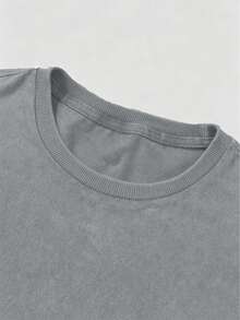 Camiseta vintage con estampado de copos de nieve desgastado, primavera/verano - Gris - Ver 3