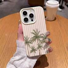 Fashionable Printed Cell Phone Case 20261pc, Vacation Style, TPU Material, Summer Coconut Tree Design, Compatible With Phones, Spring Gift, International Version, Not The National Version - White 7 - View 4
