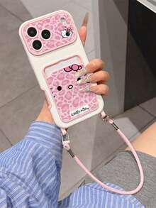 SANRIO 三丽鸥可爱粉色蝴蝶猫挂绳卡套手机壳【三丽鸥手机壳】Hello Kitty表情图案，粉色豹纹蝴蝶结KT猫手机壳。可爱蝴蝶结设计，适用于 17/17 Air/17 Pro/17 Pro Max、16/16 Plus/16 Pro/16 Pro Max、15/15 Plus/15 Pro/15 Pro Max、14/14 Plus/14 Pro/14 Pro Max、13/13 Pro/13 Pro Max、12/12 Pro/12 Pro Max、11/11 Pro Max。防尘，高性价比，热门防摔春季礼物 - 粉色 - 查看 4