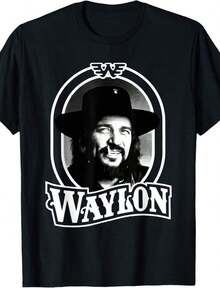 Waylon Jennings - Official Merchandise - Waylon's Breathable And Comfortable Shirt - Black - View 1