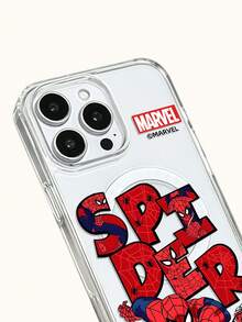 Miniso Marvel Spider-Man Iron Man Cartoon Men's Phone Case With Magnetic Charging Function, Compatible With IPhone 17 Pro Max/17 Pro/Air/16 Pro Max/15 Plus/14/13/17/15Pro/12 Pro/11/16 Plus,XR Apple Shockproof Scratch-Resistant Protective Case - Clear - View 8