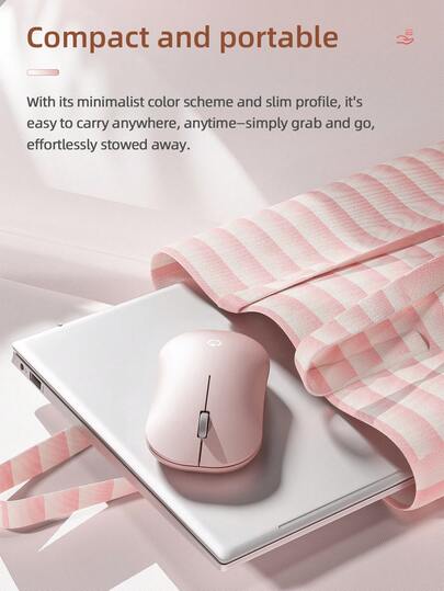  HP Pink Wireless Mouse (DM10) - Optical Sensor, Includes USB Receiver, Compatible With Smartphones/Tablets/Laptops - Portable Mouse