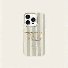 1pc TPU Material Summer Bikini Striped Pattern Phone Case Compatible With IPhone 17 Pro Max/17/16 Pro Max/15/13/12/11, S20 FE/A15/S24/A55, Note 11/Note 12/Note 13 Pro, Full Coverage Anti-Fall Soft Protective Cover - White - View 5