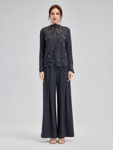 Rich Radi Q's Fashionable Women's Washed Woven Straight Leg Pants With Drawstring And Pockets, Suitable For Daily Wear - Black - View 9