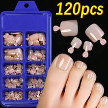 120-Piece French Manicure Set In 9 Colors, Short Square Style, Full Coverage Press-On Nails In Summer Pink And Glossy Brown. - Dark Grey - View 1