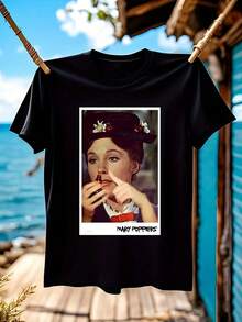Style, Hippie Style, Retro Anime Style, Washable And Durable Material, Round Neck Design Easy To Match With Other Clothes, High Quality, Multiple Sizes To Choose From. - Black - View 1