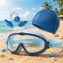 4-In-1 Swimming Gear Set: PU Swim Cap, Anti-Fog Goggles, Nose Clip & Ear Plugs – Waterproof Adult Swimming Essentials Kit, 8 Colors Available - Multicolor - View 16