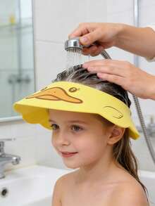 Gorro de ducha impermeable de dibujos animados, gorro de baño para champú de bebé, gorro de ducha portátil, sombrero para el sol, patrón de pato y delfín lindo - Protección de oídos de alta calidad - Multicolor - Ver 4