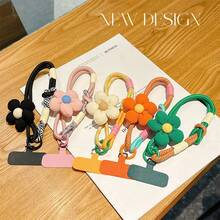1pc Dopamine-Enhanced Mobile Phone Lanyard/Wrist Strap, Colorful Card Keychain, Anti-Loss, Cute Flower Mobile Phone Strap - Multicolor - View 3