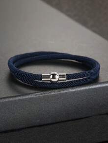 1 chiếc vòng tay dây bện khóa từ tính, kiểu dáng tối giản unisex, dây bện bền chắc, phù hợp cho cả nam và nữ đeo hàng ngày, vòng tay đôi khóa từ tính. - Vòng tay tròn bụng to - Xem 14