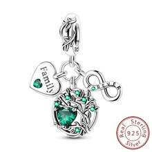 Cuentas de plata 925 con trébol de cuatro hojas y jade verde, con diseño de escudo, compatibles con pulseras originales, regalo de joyería para mujer. - KTC1277 - Ver 10