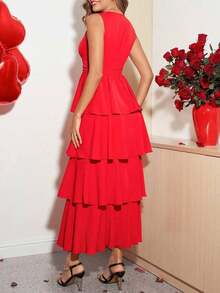 Women Midi Dresses - Rojo - View 3