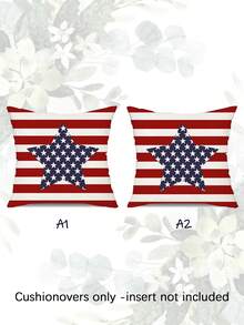 2pcs Independence Day Themed Pillow Covers, Hidden Zipper Closure, Machine Washable, Decorative Throw Pillow Cases For Home, Sofa, Living Room, Bedroom, No Pillow Insert - Multicolor - View 11
