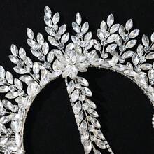 Băng đô tua rua sang trọng, vương miện cô dâu được chế tác tinh xảo, phụ kiện đội đầu dự tiệc và đám cưới dành cho phụ nữ. - Bạc - Xem 5