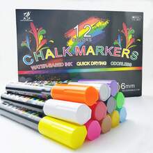Liquid Chalk Marker, Colorful, Single-Head Dual-Use Liquid Chalk With 3 Tip Options, Erasable Liquid Chalk, Smooth Ink Flow, Temporary Marking Easy To Write And Erase, School Supplies, Suitable For Whiteboards, Blackboards, Glass, LED Advertising Screens, Car Windows, Etc. Adult Only. Prohibited For Children Under 14 - Sets - View 13