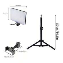 Borriig 10 Inch Dimmable Square LED Fill Light With 50cm Extendable Tripod And Phone Holder, For Live Streaming / Makeup / Photography Lighting - 10-inch Square Fill Light + 50cm Stand + Phone Clip - View 7
