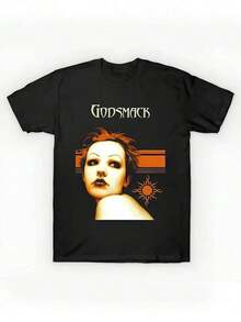 [Godsmack Rock Legends T-Shirt] Godsmack Vintage Rock Legends Cotton T-Shirt - Classic Band Logo Merch, Hip Hop Rap Art Clothing, Music Souvenirs - 黑色 - 查看 1
