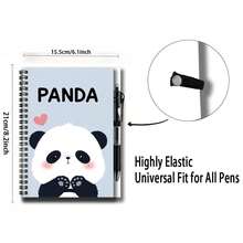 1 Set de Cuaderno de Espiral con Patrón Lindo de Panda y Bolígrafo, 100 Páginas Prácticas Interiores, Adecuado para Registros de Trabajo, Notas de Estudio, Escritura de Diario, Planificación Diaria y Otros Escenarios, Su Apariencia Exquisita También lo Convierte en un Regalo Pensativo para Graduación, Cumpleaños y Otras Ocasiones, ¡Un Compañero de Escritura y Grabación Útil! - A - Ver 2