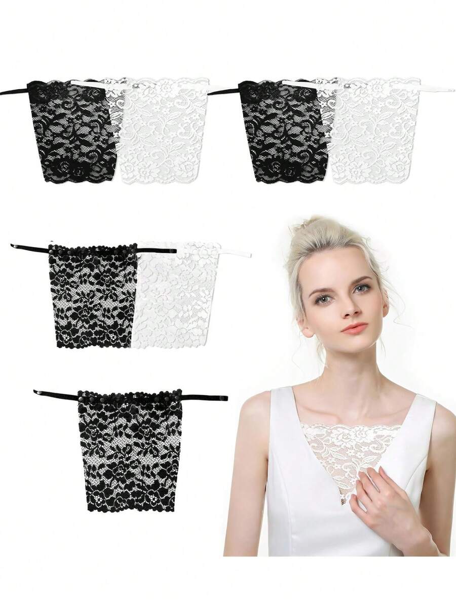 2pcs/Set Seamless Lace Camisole Bra, Invisible Strapless Sexy Crop Top For Daily Wear