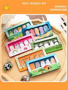 1pcCute Cartoon Thumb Sticky Notes, High Aesthetic Self-Adhesive Memo Pads, Page Marker Index Labels, Easy To Write, Convenient For Page Marking, Reading Classification And Key Reminder - Multicolor - View 12
