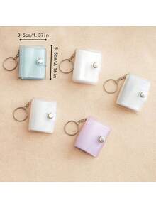 1pc Mini Glitter Transparent Photo Album With Detachable Keychain Pendant, 16 Card Slots, 1 Inch Pocket Size Design, Suitable For ID Photos, Minimalist Elegant Portable, Pocket Size, Suitable For Students Daily Use Or Cute Decor - A - View 2
