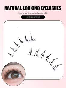 5 pares de pestañas invisibles con cola puntiaguda de diablo de dibujos animados, pestañas naturales para ojos grandes, suaves y ligeras, cómodas para citas y fiestas - Pestañas Spiky Manga - Ver 5