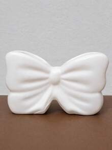 1pc/2pcs Cream White/Sakura Pink Bow Ceramic Texture Desktop Storage Box, Ins Luxury French Style With Glossy Glaze, Suitable For Bathroom Vanity/Bedroom Vanity/Small Item Storage, Beautiful Dust-Proof Jewelry Box - Bathroom Hanging Butterfly Shelf - View 13