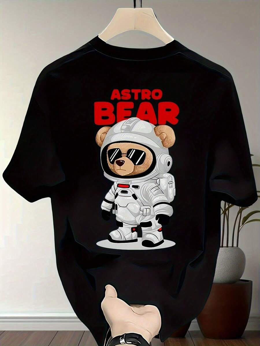 Men's Heavyweight T-Shirt 100% Cotton - 黑色 - 查看 1