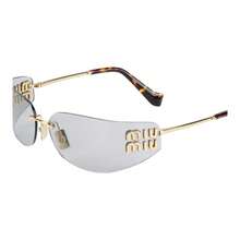 MIU MIU Original Design Irregular Shaped Sungl Asses For Women, Gold - OMUA51S - View 5