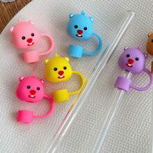 Beaver Silicone Straw Cover, Cup Straw Cap, Cartoon Animal Dust Plug - Multicolor - View 2