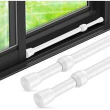 Adjustable Sliding Door Safety Bar, Metal Adjustable Window And Glass Door Safety Bar With Safety Sliding Lock Bar And Rubber Heads - Durable Metal Structure, Enhanced Safety, Fits Most Doors, Home Locks, Door Locks, Fashionable Metal Finish, Sturdy And Durable - A - View 1