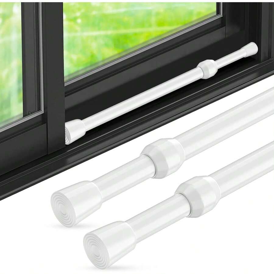 Adjustable Sliding Door Safety Bar, Metal Adjustable Window And Glass Door Safety Bar With Safety Sliding Lock Bar And Rubber Heads - Durable Metal Structure, Enhanced Safety, Fits Most Doors, Home Locks, Door Locks, Fashionable Metal Finish, Sturdy And Durable - A - View 1