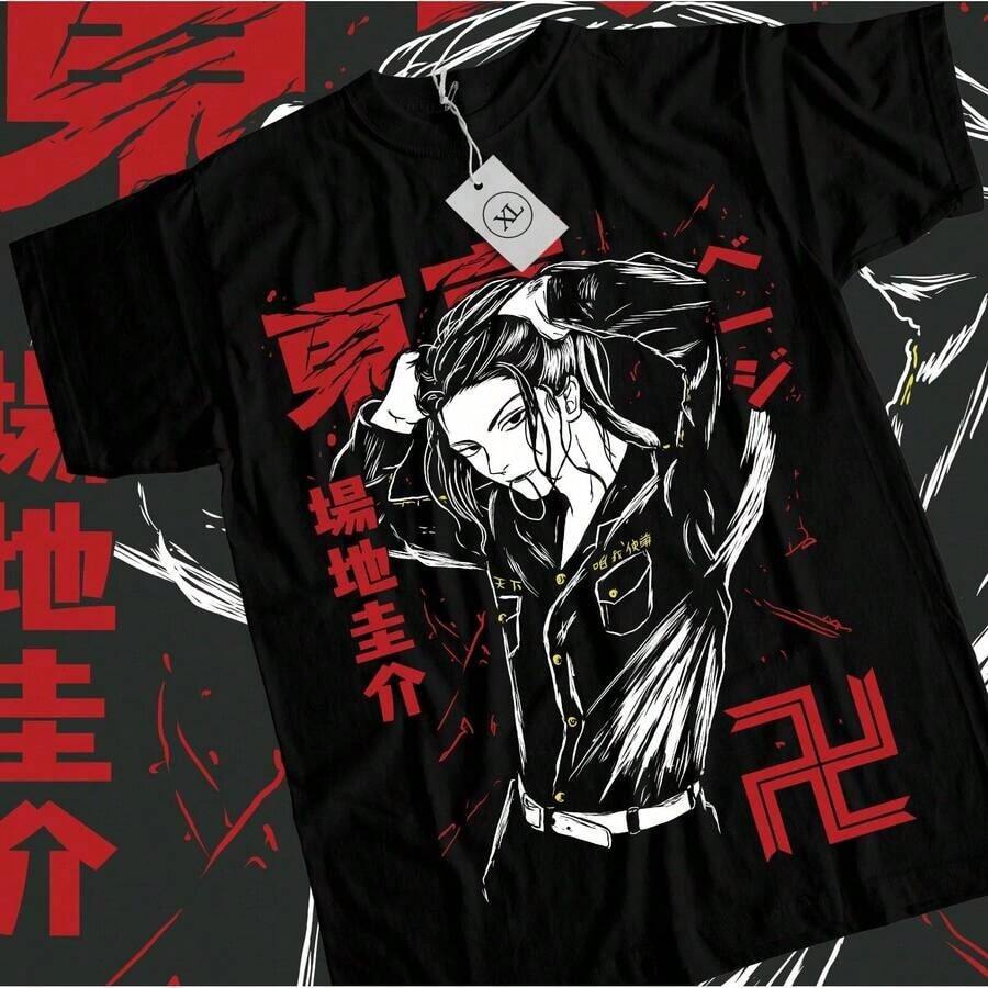 Baji Keisuke T-Shirt - Draken Revengers Takemichi Hanagaki Manjiro - All Sizes - Ideal As A Gift. Women's T-Shirt. Elegant Blouses. Boho Chic. Soft, Breathable, And Comfortable Women's Top, Ideal For Spring, Summer, And Autumn, Perfect For Vacations, Travel, And Everyday Wear. - 黑色 - 查看 1