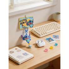MINISO Disney Stitch 跳躍姿勢鑰匙圈，可愛卡通人物包飾吊飾，附 Scrump 吊飾與夾扣鉤，背包手提包配件，開學禮物 - 樣式 2 - 查看 2