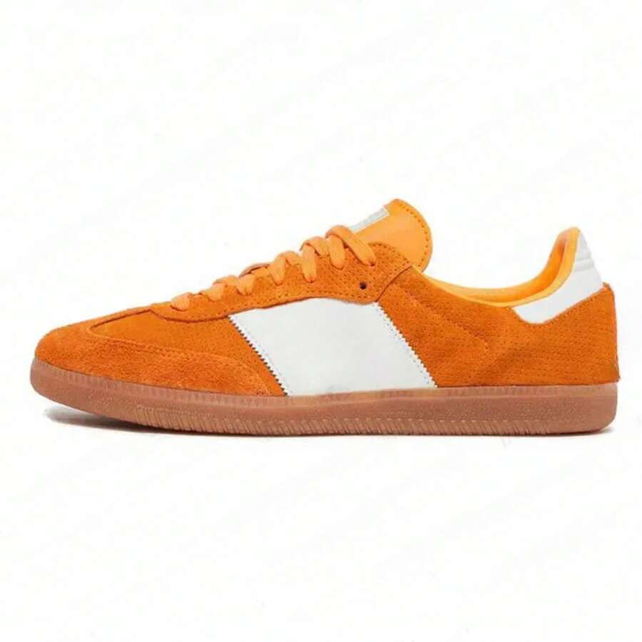 Zapatos casuales unisex, talla 36-45, zapatos casuales de mujer y zapatos deportivos de hombre, zapatos planos de suela blanda con cordones, zapatos cómodos y livianos de hombre para uso diario, de corte bajo,,,,,Zapatillas de entrenamiento alemanas vintage de 2026, de cuero genuino, con punta redonda, versátiles, con franjas de colores contrastantes, zapatillas casuales con cordones. - Verde militar - Ver 1