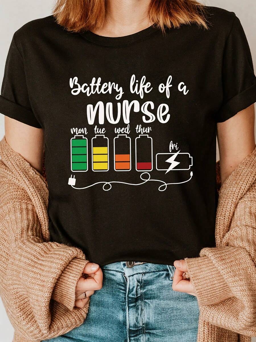 Camiseta de mujer para primavera y verano - Negro - Ver 1