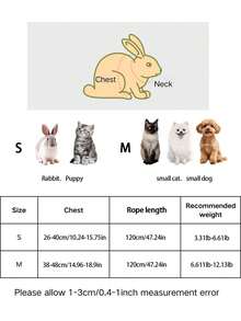 1pc Adjustable Rabbit Harness Leash, Stylish Bow Tie Rabbit Harness, Cute Anchor Pattern, Suitable For Small Pets & Rabbits, Small Animal Collar And Leash, Harness With Leash, Adjustable Leash, Dog Supplies, Cat Supplies - Multicolor - View 3
