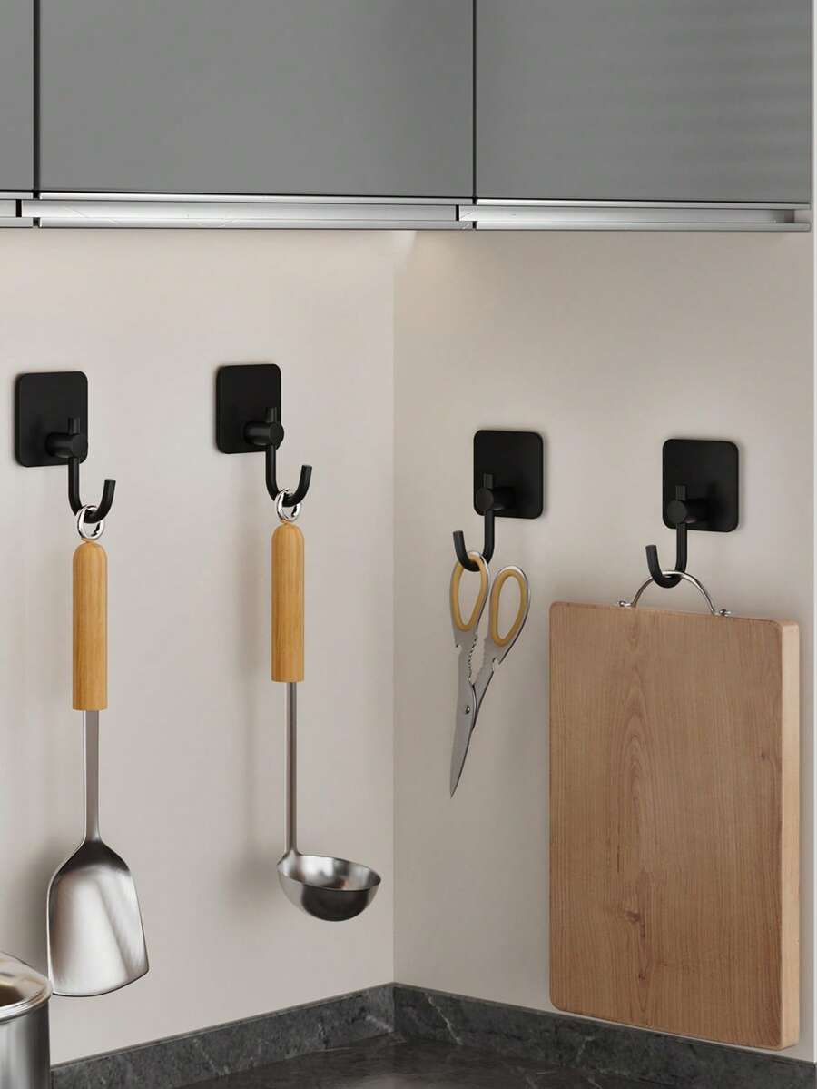 Kitchen Utensil Hooks, No Drill Heavy Duty Pastel Hooks For Hanging Spoons, Pans & Kitchenware,No Damage To Walls, Easy Installation, Ideal For Kitchen, Pantry & Small Spaces, Keeps Your Cooking Tools Organized & Accessible. - Multicolor - View 1