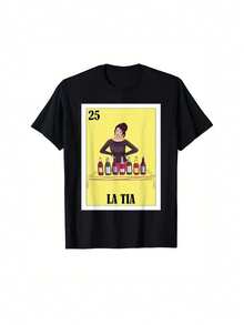 funny vintage La Tia" Fun Mexican Design Cotton T-Shirt - Soft, Breathable &amp; Durable, All-Season Crew Neck Tee with Vibrant Graphic Print, Perfect for Casual Wear &amp; Holiday Celebrations - Noir - Voir 1